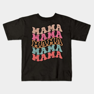 Mother's Day 2024 - Mama Retro Groovy Kids T-Shirt